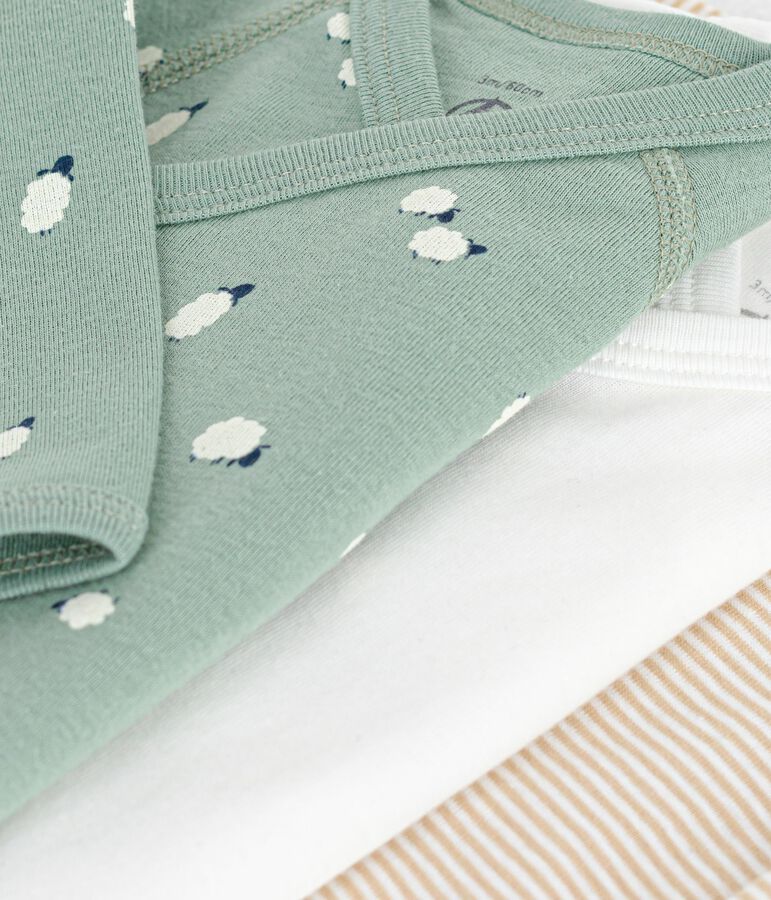 Set di body incrociati a maniche lunghe in cotone fantasia neonato multicolore