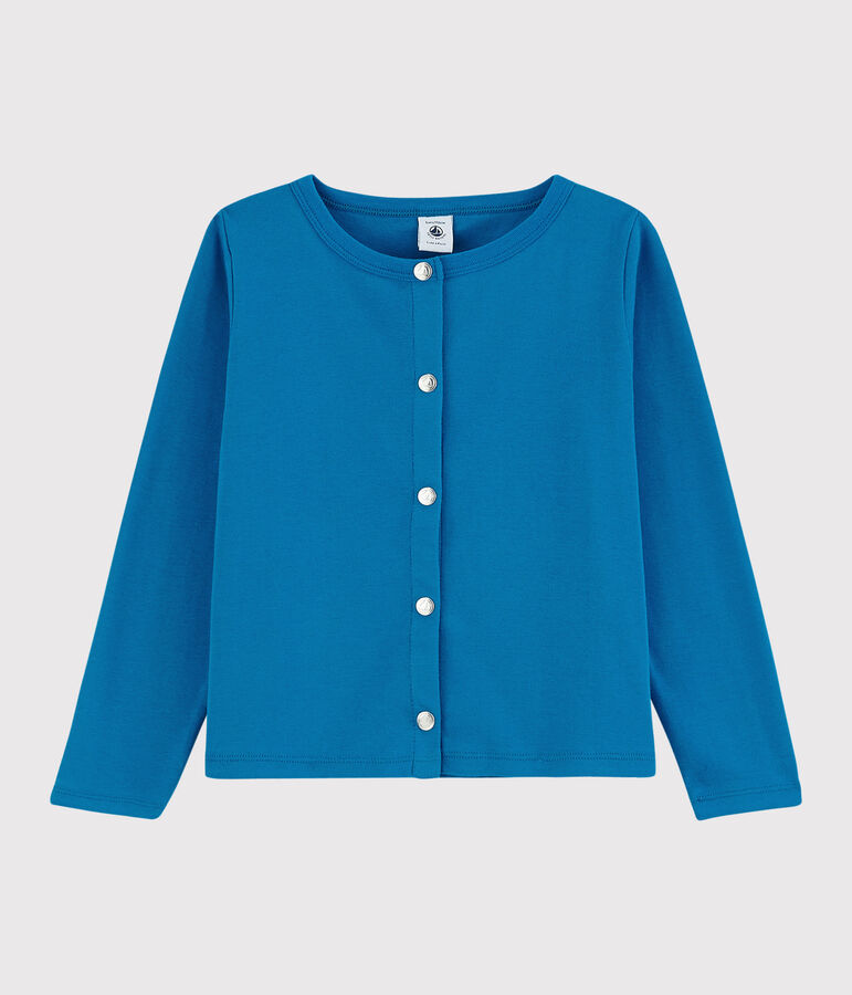 Cardigan in cotone bambina blu
