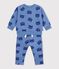 Set felpa e pantaloni in cotone con stampa animalier neonato blu/multicolore