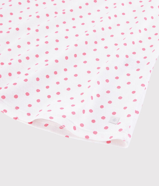 Camicia da notte pois rosa bambina-donna in cotone bianco MARSHMALLOW/rosa GRETEL