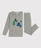 Pigiama a righe bambino unisex in cotone AVORIAZ/ MARSHMALLOW