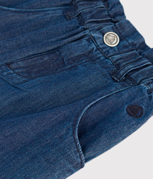 Pantaloni dritti in denim leggero bambina blu