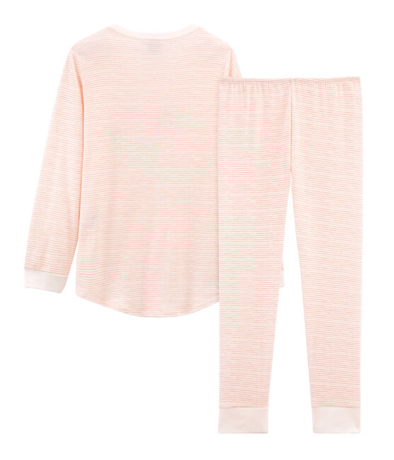 Pigiama bambina in cotone bianco MARSHMALLOW/rosa ROSAKO