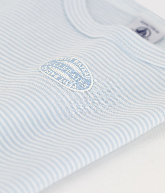 Confezione da 2 t-shirt di cotone a maniche corte per bimbi, con fantasia millerighe variante 1