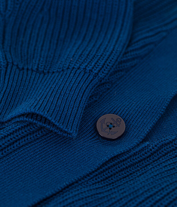 Cardigan a costa inglese in cotone Donna blu