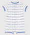 Tutina corta in jacquard di cotone bebè bianco MARSHMALLOW/blu PERSE