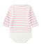 Body marinière per bebè a maniche lunghe bianco MARSHMALLOW/rosa BABYLONE