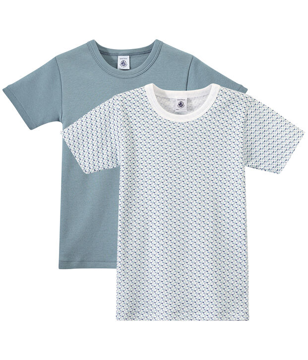 Lotto di 2 t-shirts per bambino a maniche corte bianco