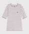 T-shirt a maniche corte in cotone a righe donna bianco/rosso