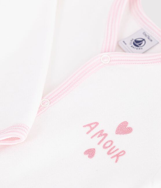 Pigiama in ciniglia tinta unita neonato bianco MARSHMALLOW