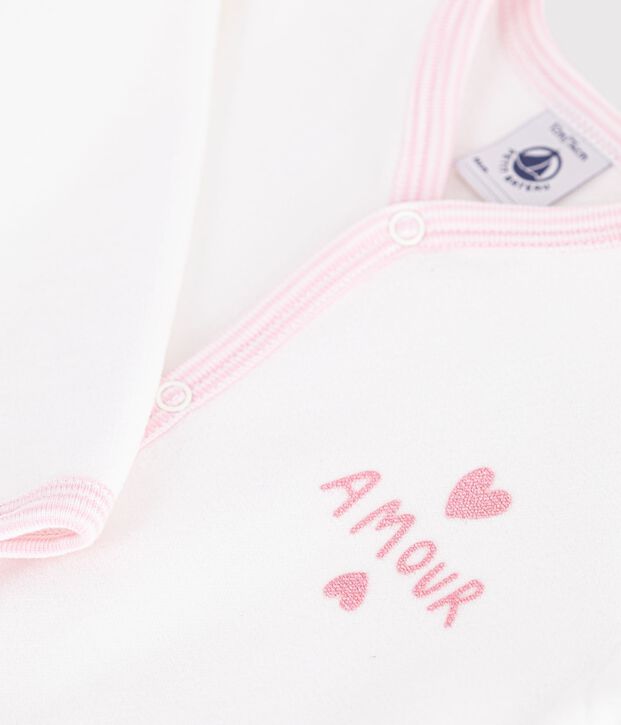 Pigiama in ciniglia tinta unita neonato bianco