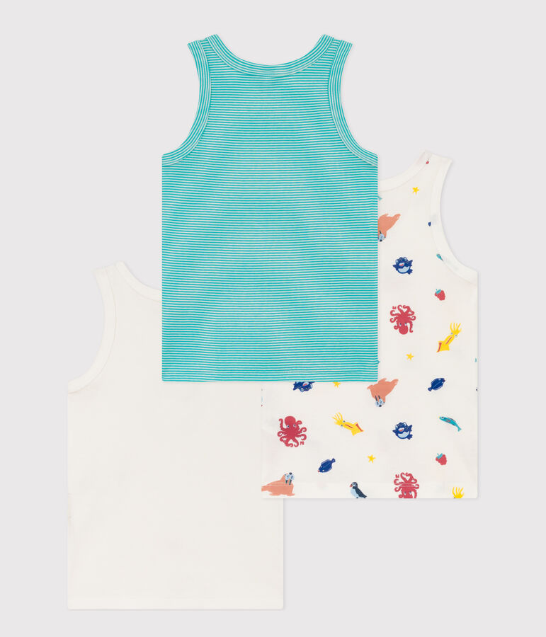 Confezione da 3 canottiere bambino in cotone multicolore