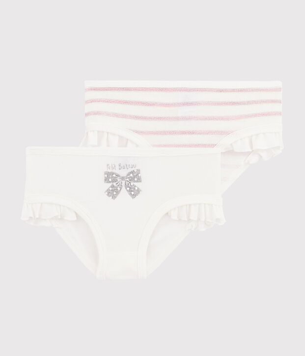 Confezione da 2 slip con volant glitterati bambina multicolore