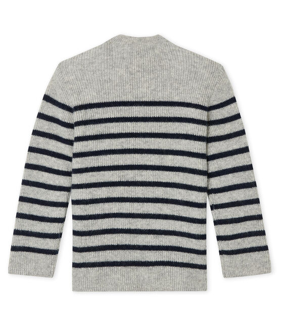Pull in cachemire bebè maschio grigio BELUGA/blu SMOKING