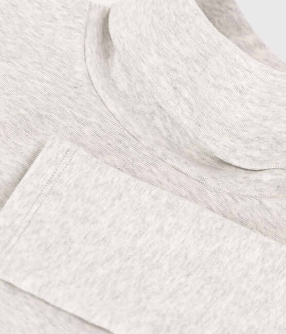 T-shirt dolcevita L'ICONIQUE in cotone donna grigio BELUGA CHINE
