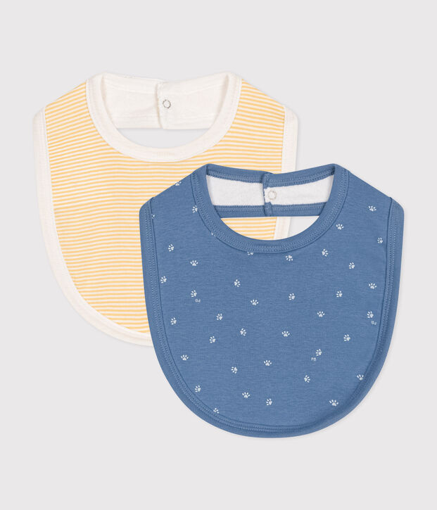 Confezione da 2 bavaglini beb&egrave; in cotone multicolore