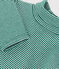 Body bebè a maniche lunghe in cotone a righe con collo dolcevita EVERGREEN/ MARSHMALLOW