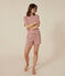 Pigiama short e t-shirt in cotone rigato donna FAMEUX/ MARSHMALLOW