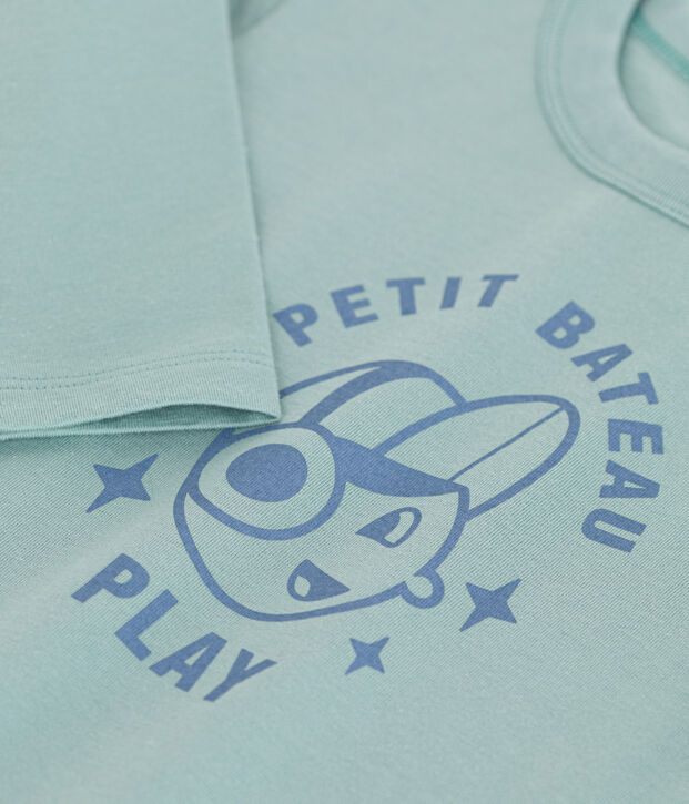 T-shirt a maniche lunghe in jersey sottile bambino verde