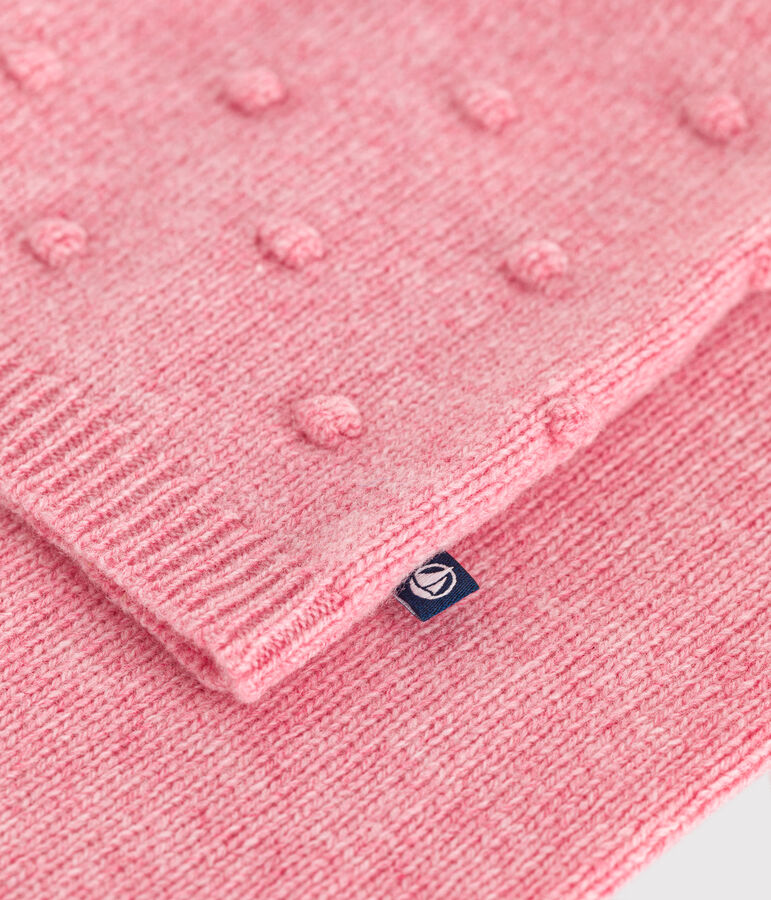Cardigan in maglia con lana bambina rosa ROSELINE CHINE