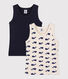 Set di 2 canotte in cotone con balene stampate bambino