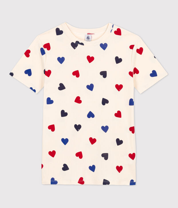 T-shirt L'ICONIQUE girocollo in cotone Donna ecru/multicolore