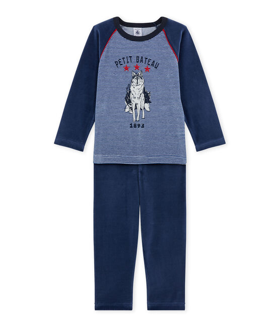 Pigiama per bambino con motivo lupo blu SURF/blu MAJOR/ ECUME