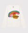 T-shirt bambina a maniche lunghe in cotone bianco MARSHMALLOW