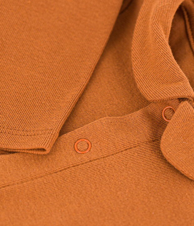 Body a manica lunga con colletto in cotone per beb&egrave; marrone