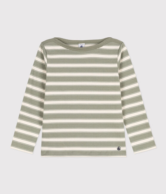 Marinière bambino unisex in cotone spesso MARECAGE/ AVALANCHE