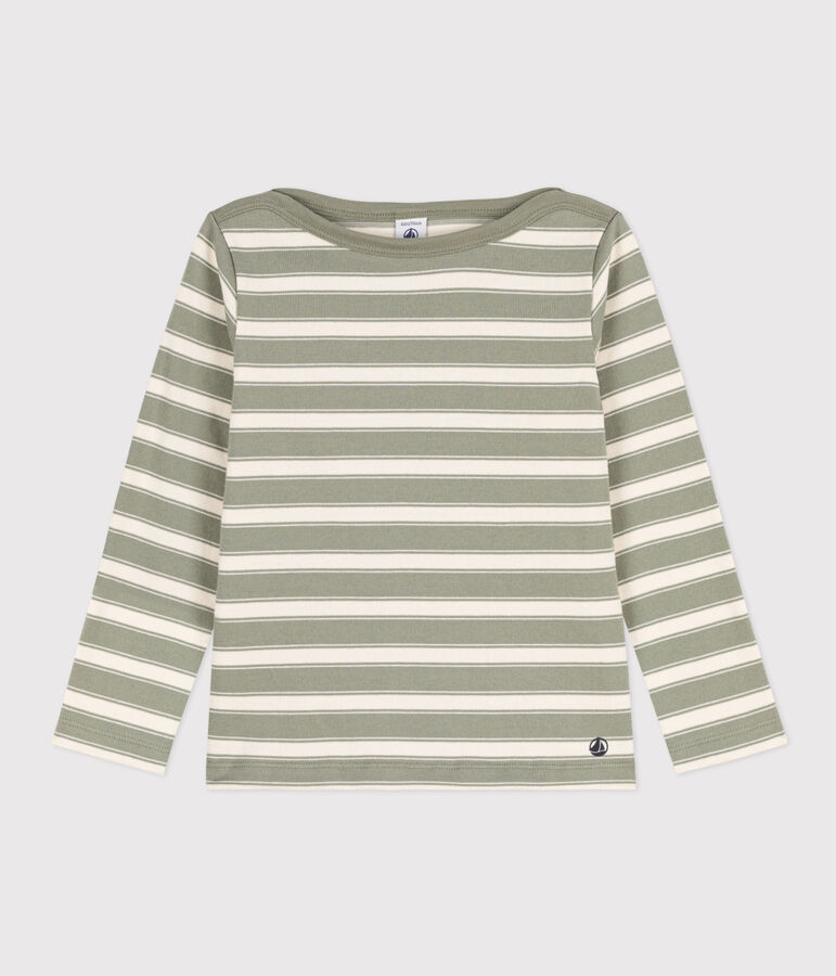 Marini&egrave;re bambino unisex in cotone spesso verde/ecru
