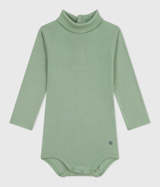Body a dolcevita in cotone tinta unita neonato SAULE
