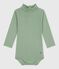 Body a dolcevita in cotone tinta unita neonato SAULE