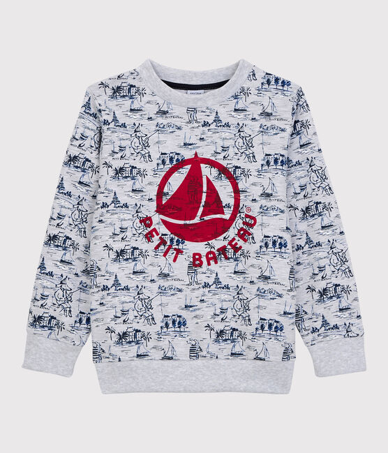 Felpa in molleton bambino grigio POUSSIERE/bianco MULTICO