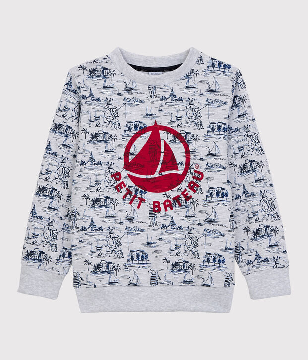 Felpa in molleton bambino grigio/multicolore