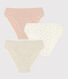 Confezione da 3 bambina slip in cotone ed elastam a fiori
