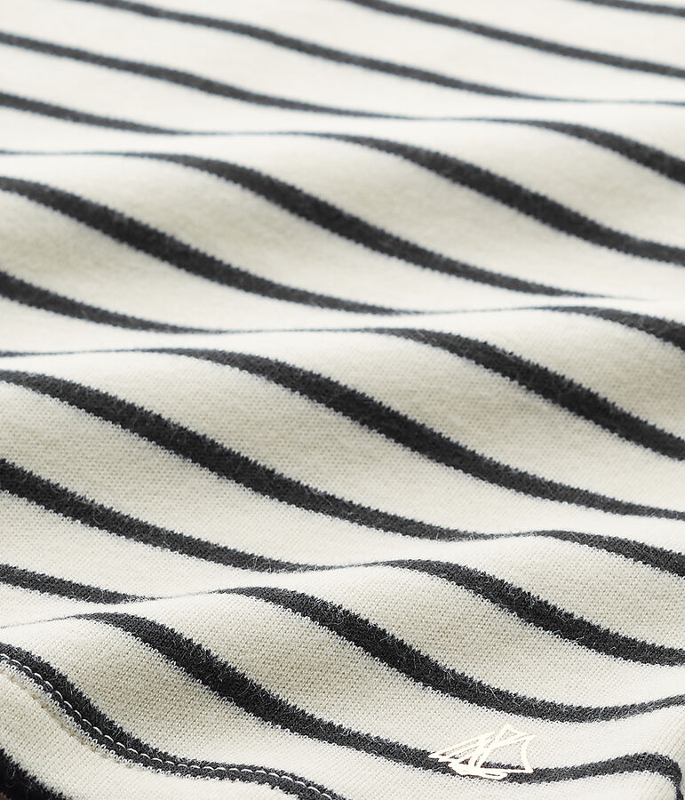 Sweat shirt fille ray&eacute; bianco/blu