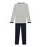 Pigiama ragazzo in ciniglia blu SMOKING/beige COQUILLE