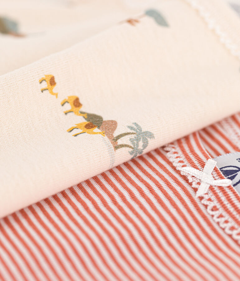 Set di 2 canottiere con spalline bambina in cotone con animali multicolore