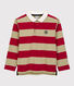 Polo bambino a maniche lunghe a righe in cotone