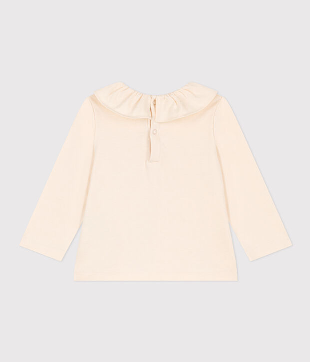 Blusa a manica lunga in jersey per beb&egrave; ecru