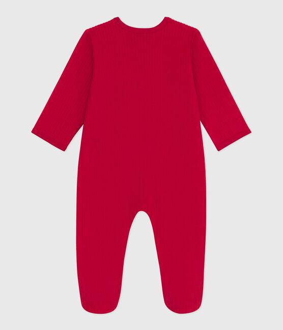 Pigiama in ciniglia tinta unita neonato rosso TERKUIT