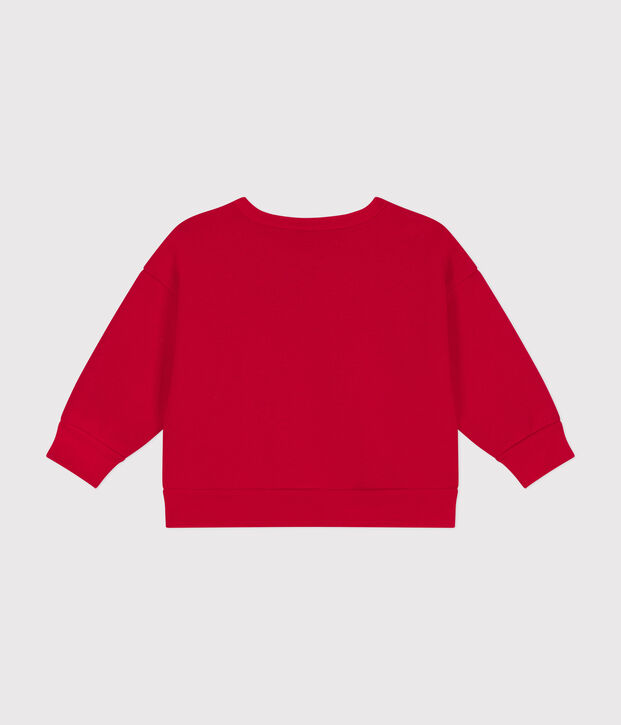 Maglia beb&egrave; in tessuto felpato rosso