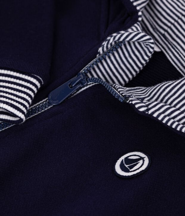 Felpa con cappuccio in cotone con dettagli a righe neonato SOIR