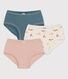 Confezione da 3 slip con motivo uccelli in cotone da bambina