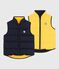 Piumino bambino senza maniche bicolore double face blu SMOKING/giallo JAUNE