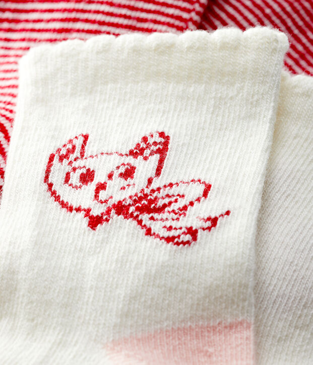 Confezione da 2 paia di calzini con motivi beb&egrave; femmina multicolore