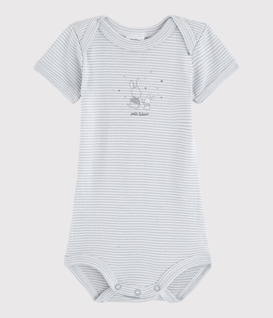 Body a manica corta bebè unisex grigio MISTIGRI/bianco ECUME