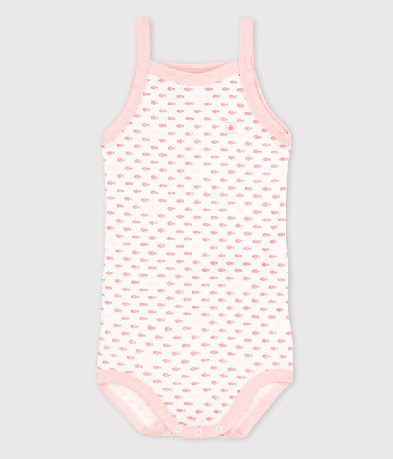 Body con spalline bebè femmina bianco ECUME/rosa MINOIS/ MULTICO