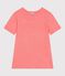 T-shirt a maniche corte in cotone tinta unita donna rosa